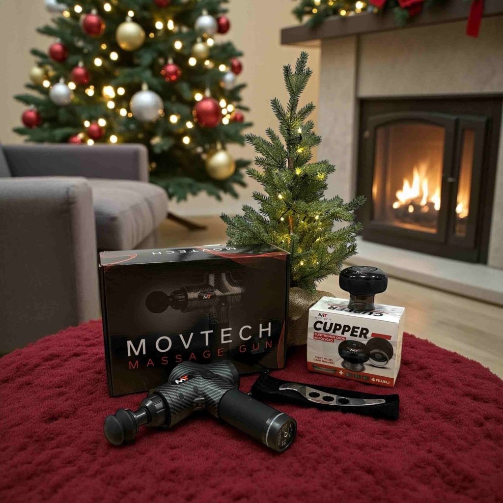 Christmass Box - ELIT masszázspisztoly + Cupper + Fascia kés - MovTech
