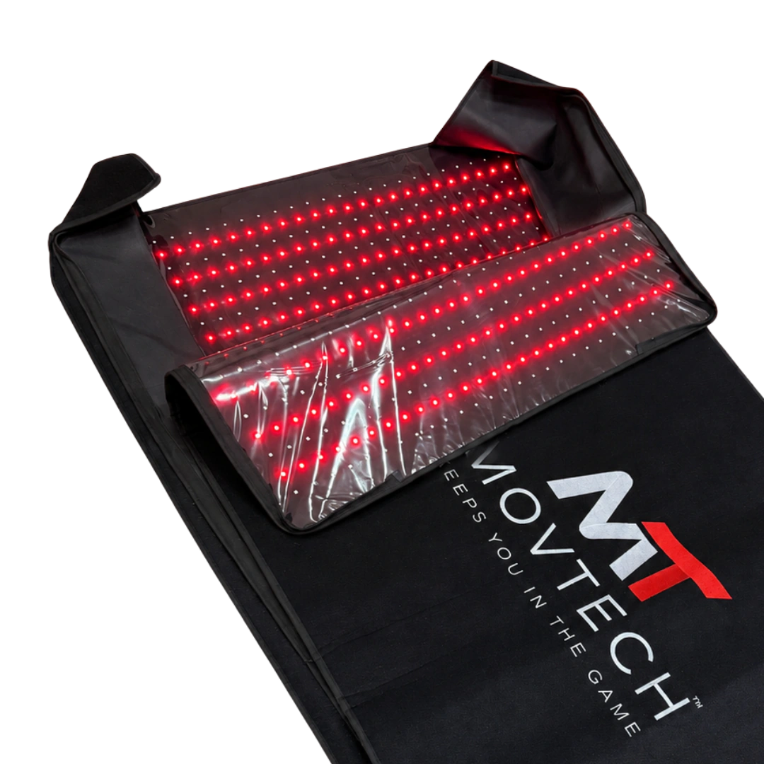 Movtech Full Body Red Light Mat vörös LED-es matrac felhajtott sarokkal, a világító LED-sorokkal