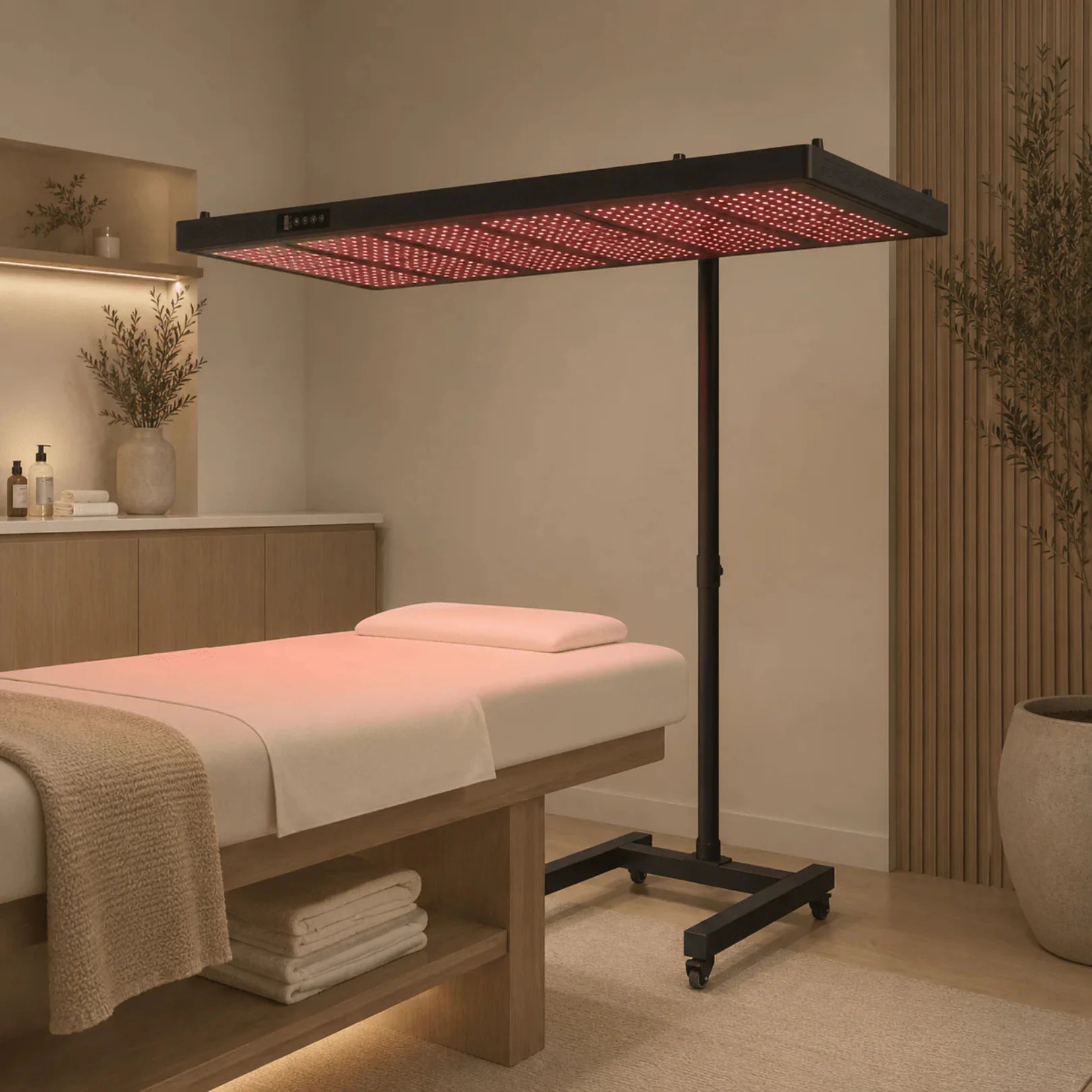 Movtech Red Light MAX 960 vörösfény panel görgős állványon, kezelőágy fölött